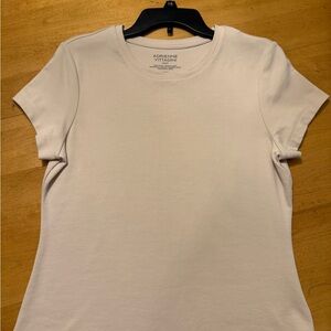 Adrienne Vittadini Short Sleeve Cream Tee